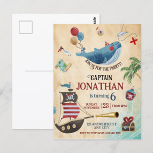 Piraat Verjaardagsfeestje Briefkaart