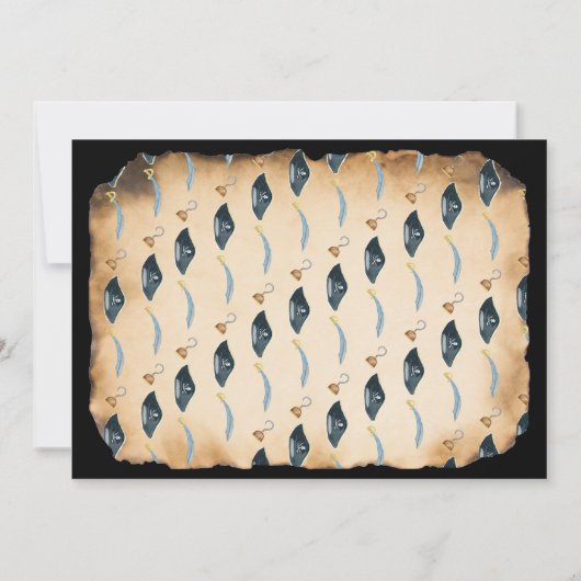 Piraat verjaardagsfeestje foto dank je kaart (Achterkant)