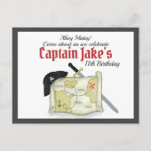 Piraat verjaardagsfeestje uitnodiging voor kindere (Voorkant)