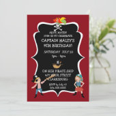 Piraat verjaardagsfeestje voor kinderen kaart (Staand voorkant)