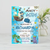 Piraat Verjaardagsuitnodiging Kaart (Staand voorkant)