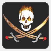 piraat vierkante sticker (Voorkant)