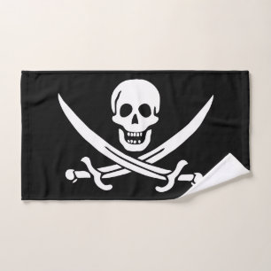Piraat Vlag Schedel Gekruiste Zwaarden Bad Handdoek