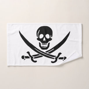 Piraat Vlag Schedel Gekruiste Zwaarden Bad Handdoek