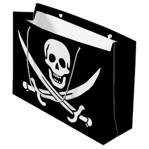 Piraat Vlag Schedel Gekruiste Zwaarden Groot Cadeauzakje