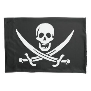 Piraat Vlag Schedel Gekruiste Zwaarden Kussensloop