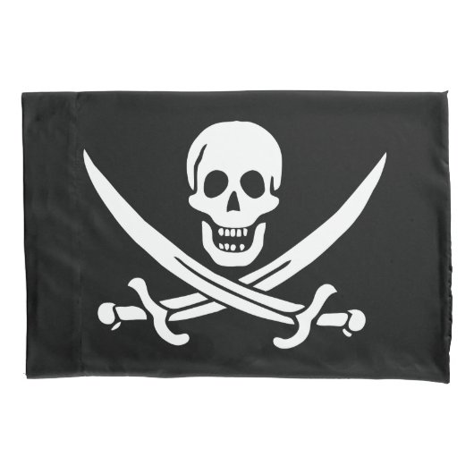 Piraat Vlag Schedel Gekruiste Zwaarden Kussensloop (Voorkant)
