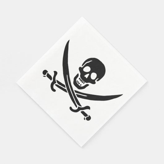 Piraat Vlag Schedel Gekruiste Zwaarden Servet (Hoek)