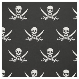 Piraat Vlag Schedel Gekruiste Zwaarden Stof