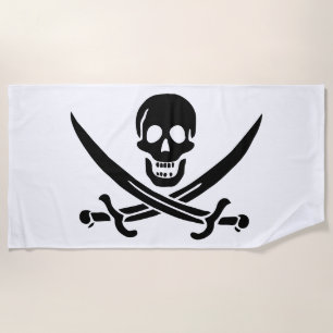 Piraat Vlag Schedel Gekruiste Zwaarden Strandlaken