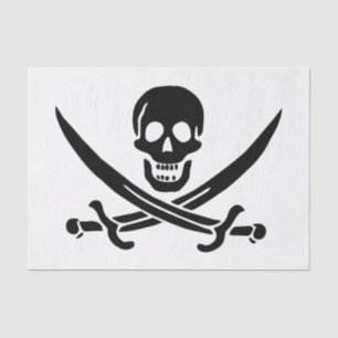 Piraat Vlag Schedel Gekruiste Zwaarden Tissuepapier