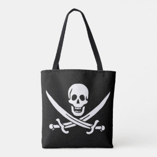 Piraat Vlag Schedel Gekruiste Zwaarden Tote Bag