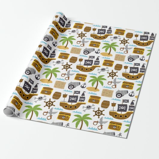 Piraat voor kinderen  cadeaupapier (Uitgerold)