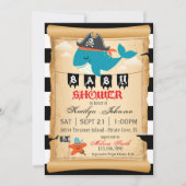 Piraat Walvis en Zeester Baby Shower Kaart (Voorkant)