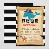 Piraat Walvis en Zeester Baby Shower Kaart (Voorkant / Achterkant)