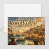 Piraat week in port royal briefkaart (Voorkant / Achterkant)
