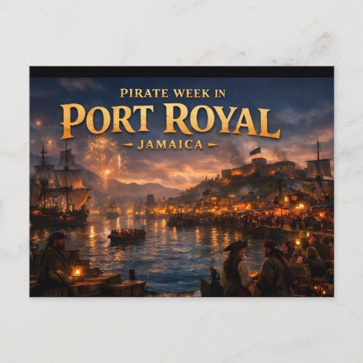 Piraat week in port royal briefkaart (Voorkant)