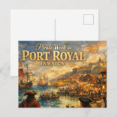 Piraat week in port royal briefkaart (Voorkant / Achterkant)