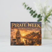 Piraat week in port royal briefkaart (Staand voorkant)