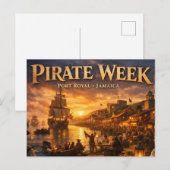 Piraat week in port royal briefkaart (Voorkant / Achterkant)