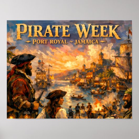 Piraat week in port royal poster (Voorkant)