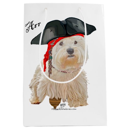 Piraat Westie Medium Cadeauzakje (Voorkant)