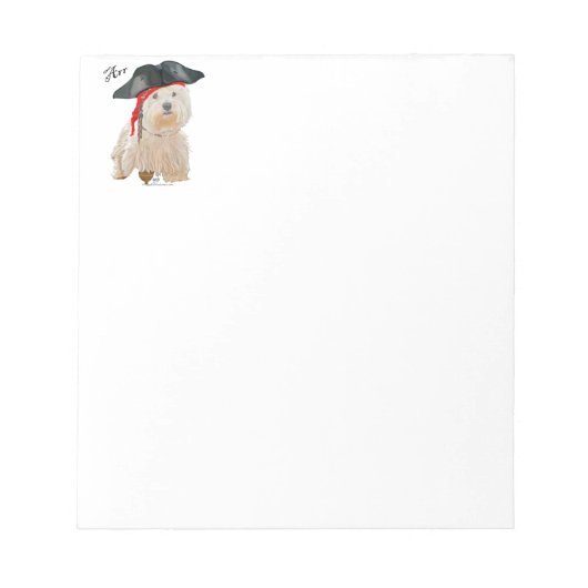 Piraat Westie Notitieblok (Voorkant)