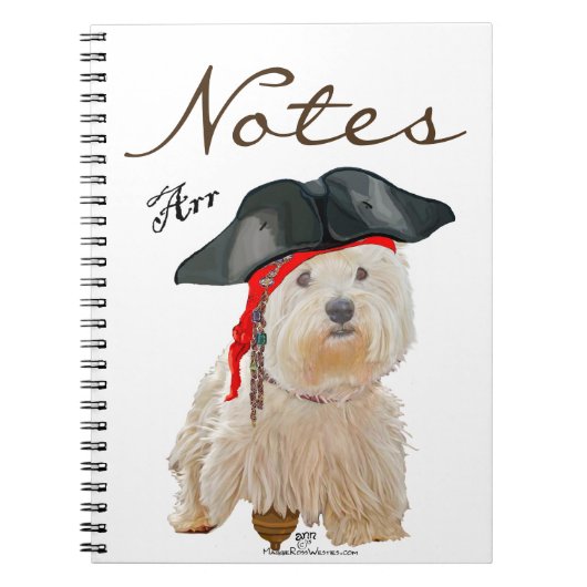 Piraat Westie Notitieboek (Voorkant)
