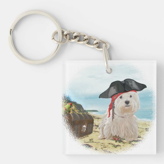 Piraat Westie Sleutelhanger (Voorkant)