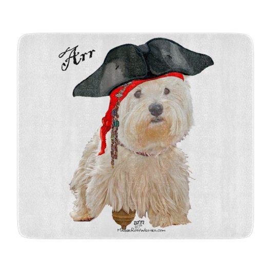 Piraat Westie Snijplank (Voorkant)