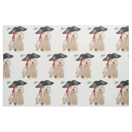 Piraat Westie Stof (Fat Quarter)