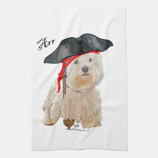 Piraat Westie Theedoek (Verticaal)