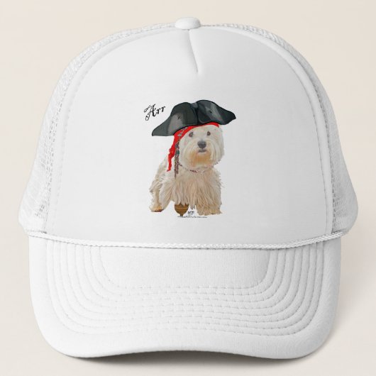 Piraat Westie Trucker Pet (Voorkant)