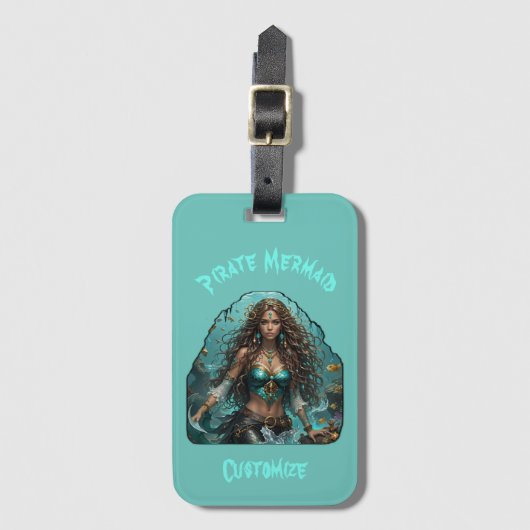Piraat Zeemeermin Lady Thunder_Cove Bagagelabel (Voorkant (verticaal))