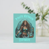 Piraat Zeemeermin Lady Thunder_Cove Briefkaart (Staand voorkant)