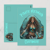 Piraat Zeemeermin Lady Thunder_Cove Briefkaart (Voorkant / Achterkant)