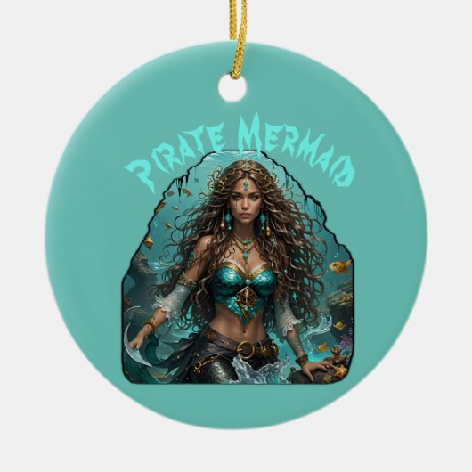 Piraat Zeemeermin Lady Thunder_Cove Keramisch Ornament (Voorkant)