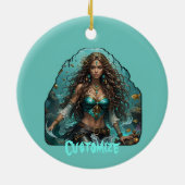 Piraat Zeemeermin Lady Thunder_Cove Keramisch Ornament (Achterkant)