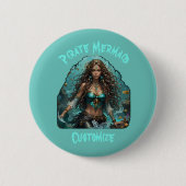 Piraat Zeemeermin Lady Thunder_Cove Ronde Button 5,7 Cm (Voorkant)