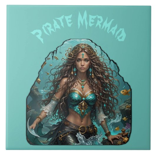 Piraat Zeemeermin Lady Thunder_Cove Tegeltje (Voorkant)