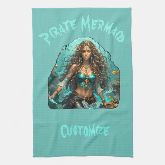 Piraat Zeemeermin Lady Thunder_Cove Theedoek (Verticaal)