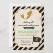 Piraat Zeemeermin Uitnodiging (Voorkant)