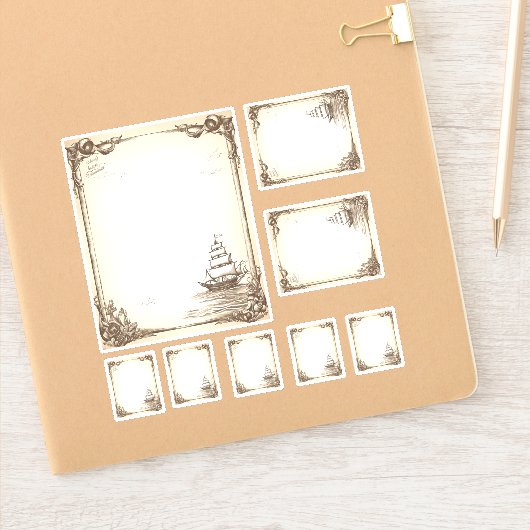 Piraat Zeilschepen Menu kit Sticker (Notitieboek)