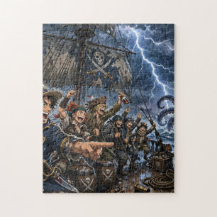 Piraatbende in de storm legpuzzel