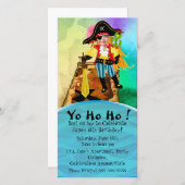 Piraatje verjaardagsuitnodiging (Voorkant / Achterkant)