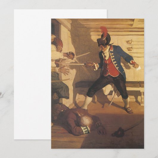  piraatkapitein, zwaardgevecht door NC Wyeth (Voorkant / Achterkant)