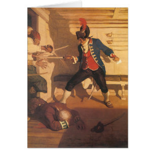  piraatkapitein, zwaardgevecht door NC Wyeth