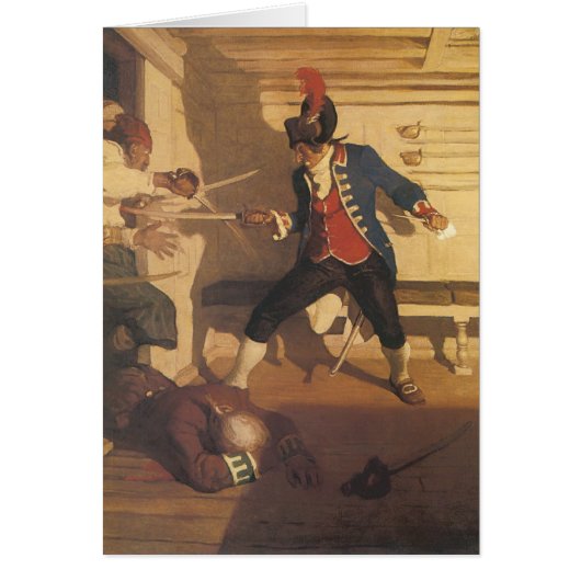  piraatkapitein, zwaardgevecht door NC Wyeth (Voorkant)