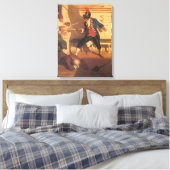 piraatkapitein, zwaardgevecht door NC Wyeth Canvas Afdruk (Insitu (Slaapkamer))