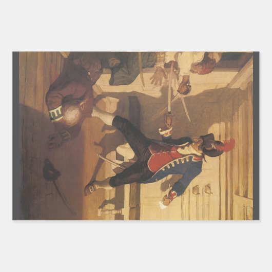  piraatkapitein, zwaardgevecht door NC Wyeth Inpakpapier Vel (Voorkant)